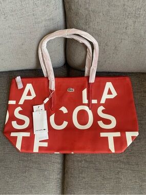 Lacoste L.12.12 Concept Tote handbag Bag purse alphabet NWT
